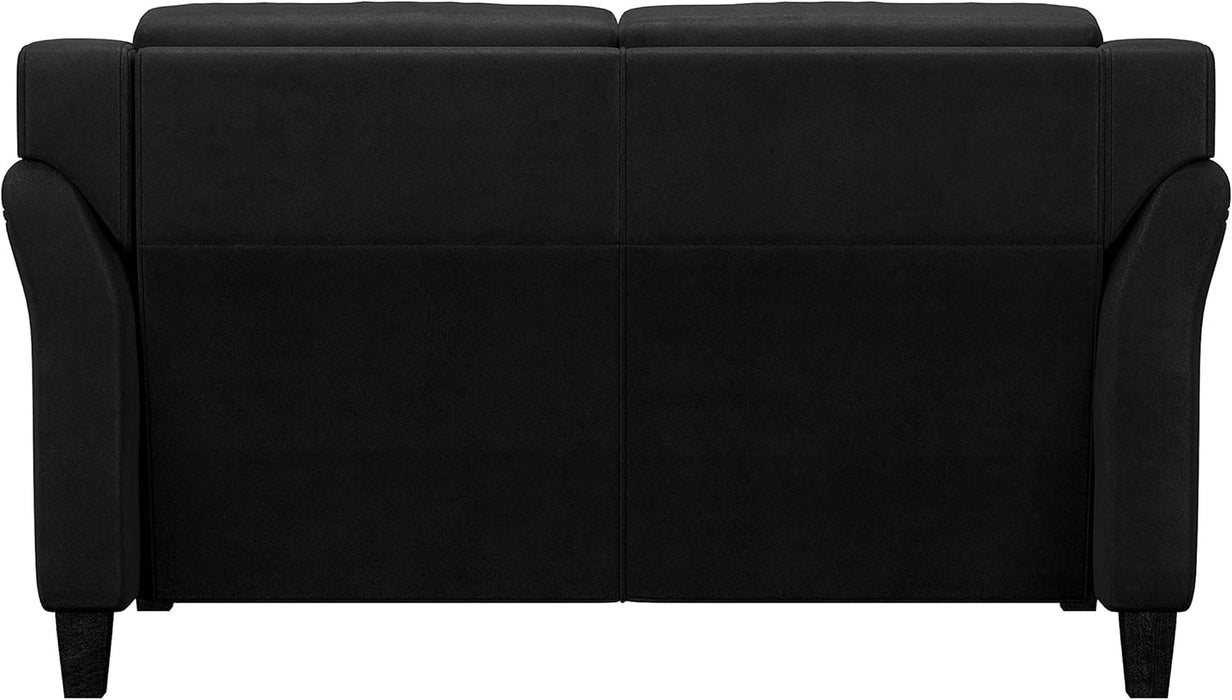 57" Black Loveseat - Harrington