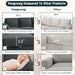 79 Inch Corduroy Upholstered Sectional Sofa Charcoal