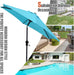 7.5Ft Patio Umbrella, Outdoor Umbrella Aluminum Market Table Umbrellas with Tilt, Crank and Sturdy Ribs for Lawn, Garden, Backyard and Pool