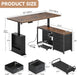 63 Inch L Shaped Desk with 3 Drawers Electric Standing Desks with Storage Computer Table Adjustable Height with Power Outlets 4 Memory Presets for Home Office, Rustic Brown