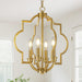 Brushed Gold 4-Light Geometric Dining Pendant Chandelier