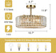 Gold Crystal Chandelier Semi Flush Mount Luminaire