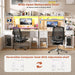 Desk with LED and Outlets, Gaming Desk with Hutch, 47.2'' Computer Desk with Drawers, Reversible Office Desk with Storage Bookshelf Large Workstation Desk with Shelf, Desk for Home, White