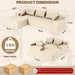 107Inches Cloudlike Sectional Sofa Left Chaise Beige