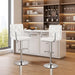 Adjustable Bar Stools Set of 2, Swivel PU Leather Counter Height Barstool with Back and Arms for Kitchen/Island, White