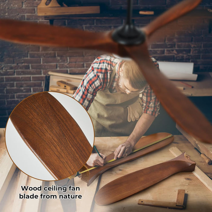 Precision Engineered Solid Wood Ceiling Fan Walnut
