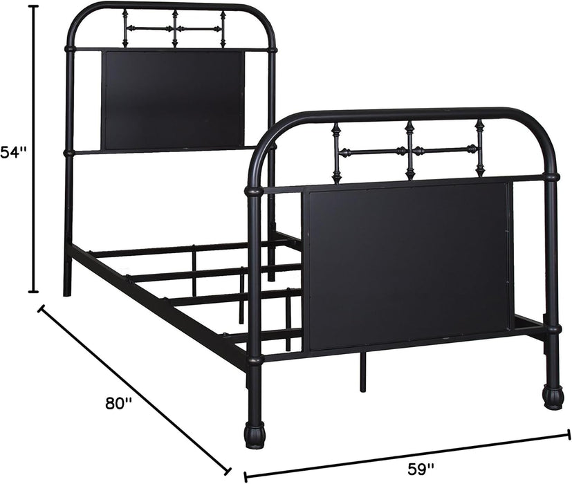 Industries Vintage Series Full Metal Bed, 80" X 59" X 54", Distressed