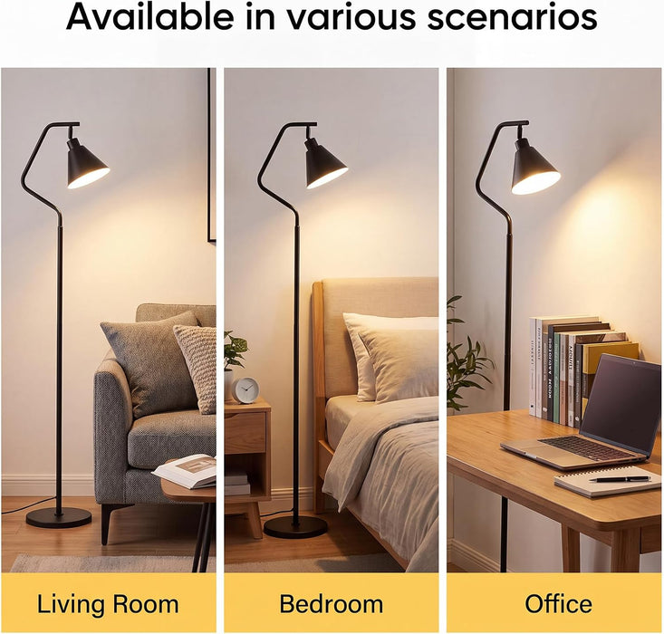 Vintage Floor Lamp for Bedroom,Adjustable-Iron Shade,12W Led Bulb
