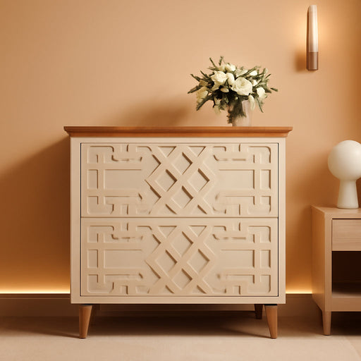 Beige Lateral File Cabinet, 2 Drawers