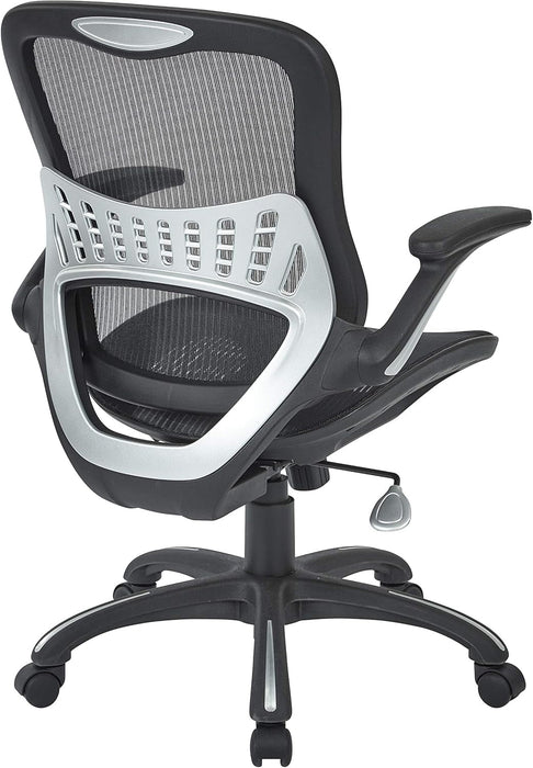 Riley Ventilated Manager'S Office Desk Chair with Breathable Mesh Seat and Back, Black Base with Black