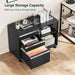 Black 3 Drawers Lockable Industrial Filing Cabinet