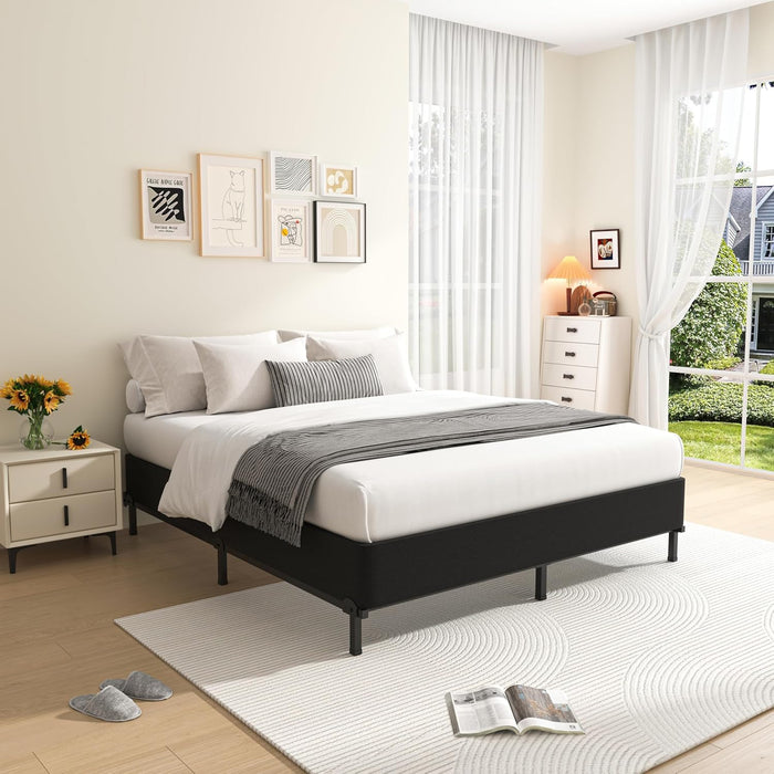 Box Springs King Size 10 Inch, High Profile King Box Spring 3500 Lbs Black Heavy Duty Metal Mattress Foundation with Easy Clean Fabric Cover, Easy Assembly