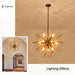 12 Lights Farmhouse Wood Sputnik Chandelier Fixture