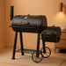 Offset Smoker Charcoal Grills with 28 Inch Cook Chamber, Barrel Smoker and Charcoal Grill Combo, 512 Sq. In. Space Barrel Smoker Grill for Outdoor BBQ Patio Backyard Cooking