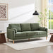 Darkgreen Linen Upholstered Mid Century Modern Sofa