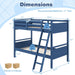 NavyBlue Convertible TwinOverTwin Bunk Bed For Kids