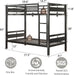 IndustrialStrength Alloy Metal Twin Bunk Bed Black