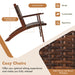 3 Pieces Outdoor Wooden Patio Rattan Furniture Set