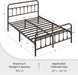 Queen Metal Platform Bed Frame, Victorian Headboard & Footboard