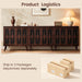 Walnut Finished Sideboard Cabinet 94.5 Inches Width