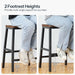 Bar Stools Set of 4, Counter Height Bar Stools, 23.6'' Bar Chairs, Saddle Stools with Footrests, Industrial Barstools for Dining Room, Kitchen, Bar, Rustic Brown and Black BF02MDP401