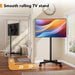 Mobile TV Stand for 23-60 Inch LCD LED Flat/Curved Screen Tvs, TV Cart Holds up to 77Lbs, Rolling TV Stand with Tilt and Height Adjustable, Pole TV Floor Stand with Wheels Max VESA 400X400Mm