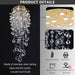 98'' Modern Crystal Chandelier for Entryway Raindrop Chandeliers LED Dimmable High Ceiling Flush Mount Light Fixtures for Staircaes Hallway Foyer Living Room LED Bulbs Included Gold