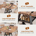 61'' Extendable Dining Table for 4 6 8, round Dining Room Table with Removable Leaf & Storage Shelf, Expandable Oval Kitchen Table with Pedestal Base, Modern Industrial Space Saving（Vintage）