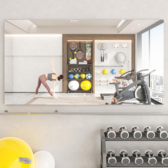 Home Gym Workout Mirror 72" L X 36" W-1Pc Large Full Length Mounted Full Body Frameless Mirror for Workout, Yoga, Garage, Bedroom, Dance