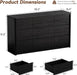 Black Dresser for Bedroom, 55" Wide Mid Century Modern Chest of Drawers with 9 Large Storage Space and Curved Edge Design, 9 Drawer Large Dresser for Bedroom