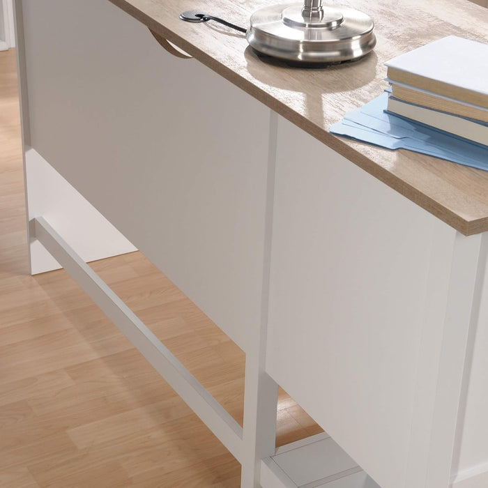 Cottage Road L Shaped Desk Computer Desk with Drawers, Home Office Desk with Optional File Cabinet Storage, Cable Management, in Soft White Finish