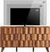 Contemporary Walnut 9 Drawer Dresser Fluted Fronts