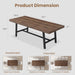 63-83" Extendable Dining Table, Industrial Rectangular Dining Room Table for 6-8 People, Expandable Kitchen Table with Heavy Duty Metal Frame for Dining Room, Kitchen & Parties, Brown
