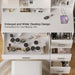 Vanity Desk with Mirror, Power Outlet and 10 Lights, Makeup Table with 4 Drawers, 3 Color Modes Available for Bedroom, White