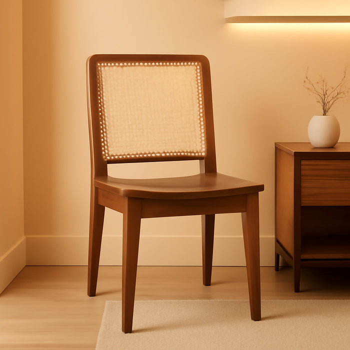 Home Collection Benicio Dark Brown/Natural Rattan Dining Chair (Set of 2) DCH1005A-SET2