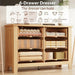 Dresser for Bedroom, 47 Inch Wide Wood Chest of Drawers, Large Storage Organizer with Deep Drawers & Stable Legs, Modern Farmhouse Dresser for Living Room, Entryway, Natural