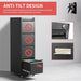 4 Drawer Mobile File Cabinet with Lock,Black Metal Filing Cabinets