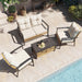6-Piece Patio Conversation Set, Luxury Oversize Patio Furniture Set with Soft Cushions and Storage Metal Coffee Table, Outdoor Furniture Sets for Backyard, Porch (With 2 Wicker Baskets)