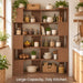 6-Tier L-Shaped Corner Bookshelf, 63" Freestanding Bookcase with Baffle