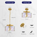 Handcrafted Gold Glass Circular Chandelier 3 Lights