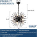 TwentyInch Black Sputnik Chandelier Luxurious Nine Light