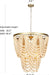 6 Light Contemporary Farmhouse Wooden Beaded Chandelier
