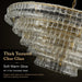 48" 5-Tier Clear Ripple Glass Chandelier, 20-Light round Brass Chandelier