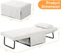 Beige Convertible Sofa Bed With Adjustable Backrest