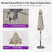 Outdoor Table Sun Umbrella 11.5 FT round Semi Auto Lift, Beige