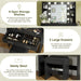 Vanity Desk With Extended Mirror Black PowerOutlet