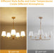 5-Light Brass Gold Dining Room Light Fixture with White Fabric Shade, 29.52In Farmhouse Chandelier Modern Antique Linear Pendant Island Light Fixture for Bedroom Foyer Cottage Kitchen over Table