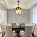 Black Four Light Adjustable Kitchen Island Chandelier
