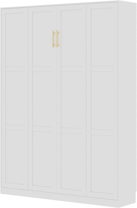 Queen Murphy Bed With IndustrialGlassCabinet White