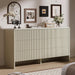 55" Wide Modern Curved 6 Drawer Dresser，Beige